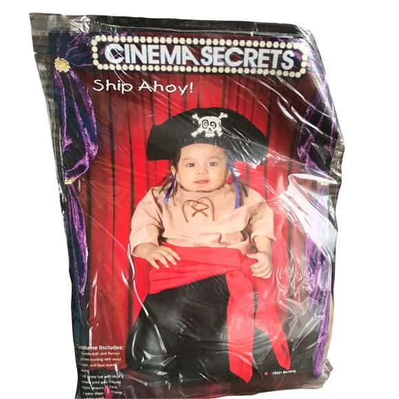 Halloween Cinema Secrets Pirate Bunting Costume 0-6 mo NEW NIP Captain Baby Boys - Picture 1 of 4